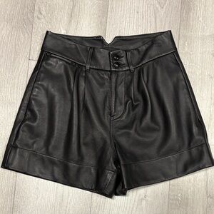 PAIGE Black High Waist Genuine Leather Shorts! Butter Soft